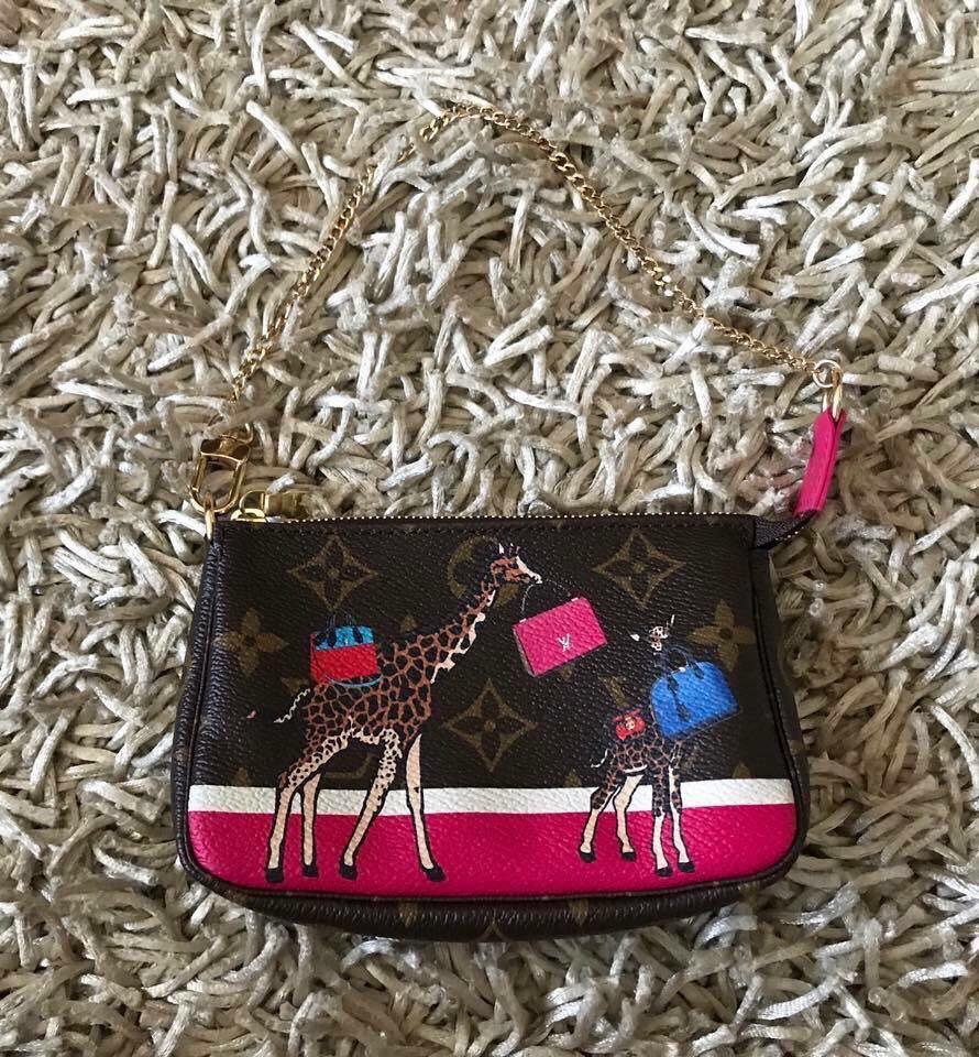 3 Ways Pochette Accessoires Damier Azur Giraffe - Vintage Handbag