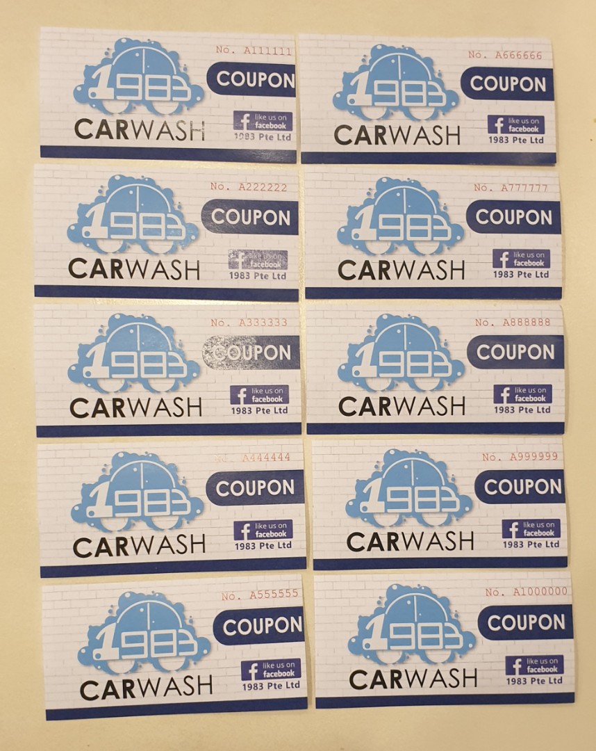 Car Wash Coupon (10 Wash per Booklet), Car Accessories, Car ...