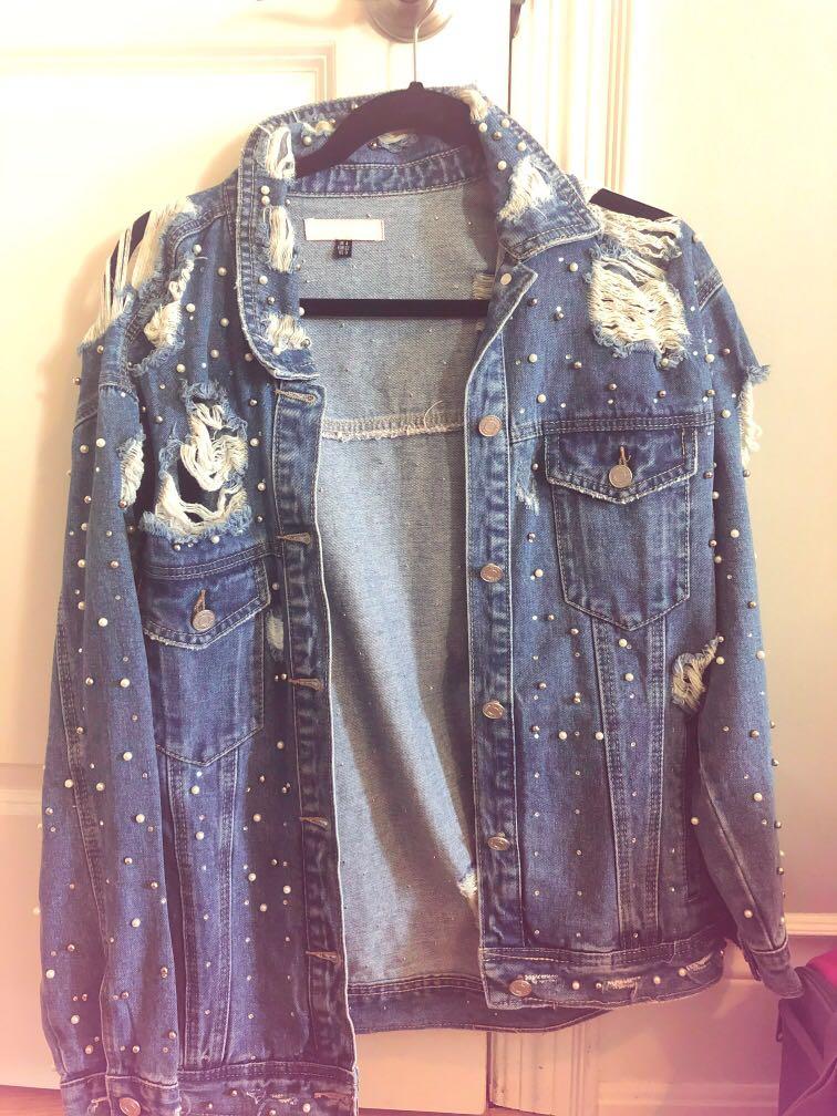 Carli Bybel x Missguided Jean jacket Women s Fashion Clothes on
