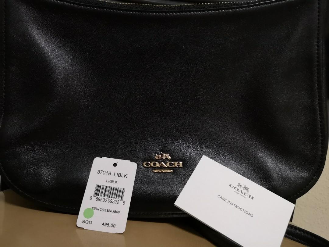COACH PEBBLED CHELSEA CROSSBODY BLACK TampinesMRT, Luxury, Bags