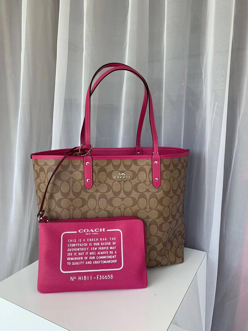 coach pink reversible tote