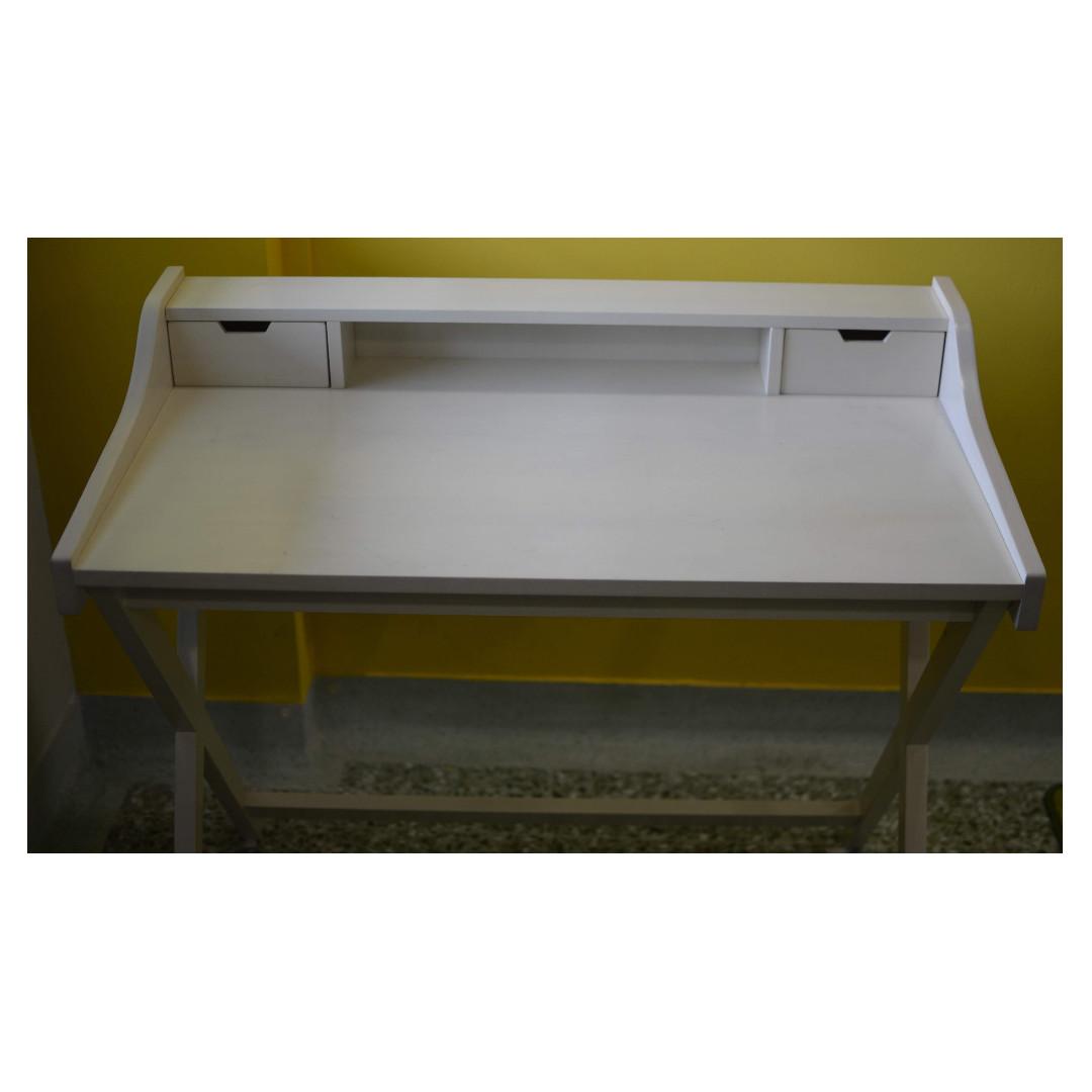 Cute White Japanese Study Table, Furniture & Home Living, Furniture