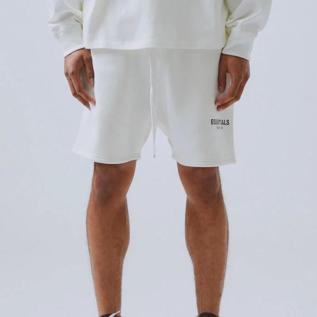 Fear Of God Essentials Sweat Shorts (White), Men's Fashion 