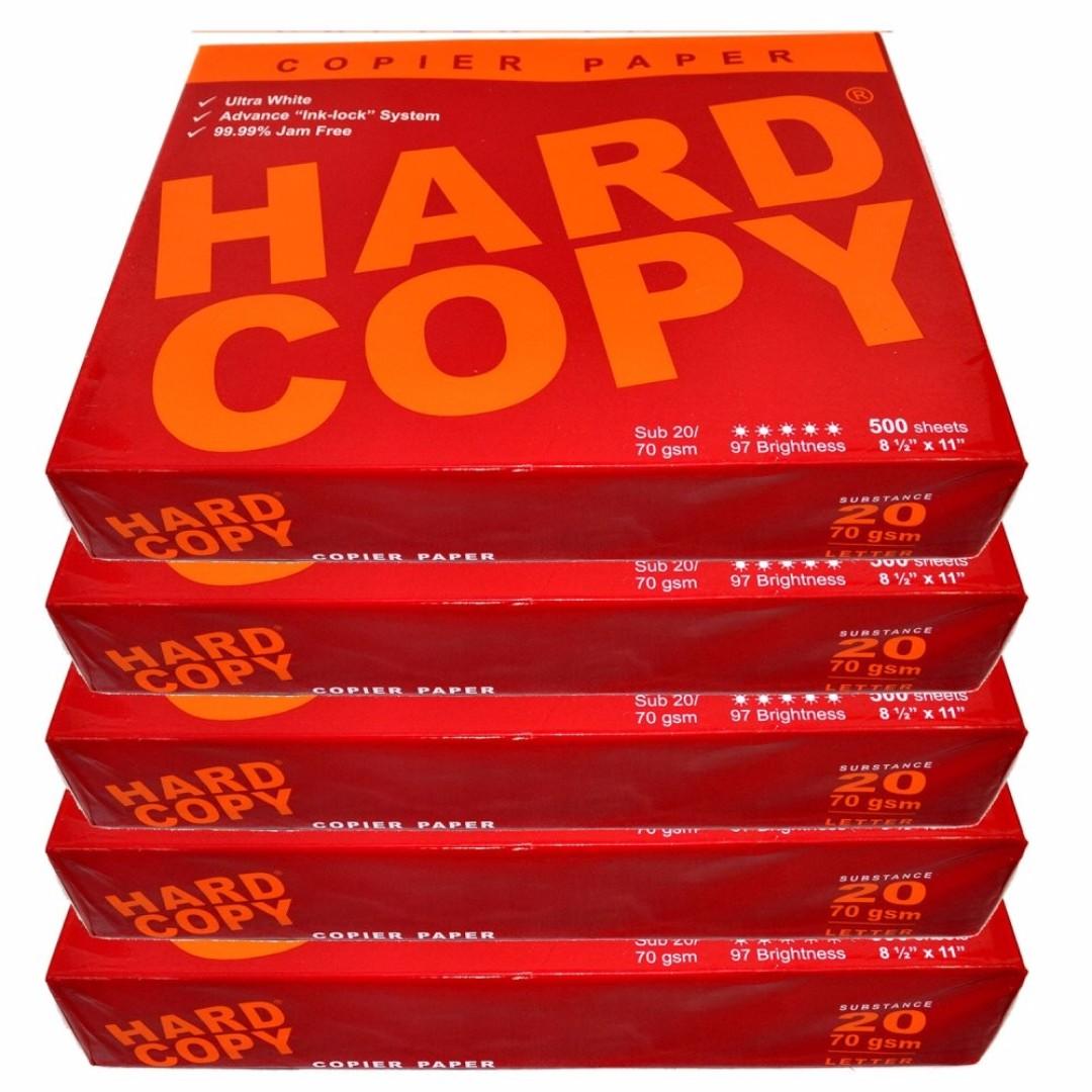 Hard Copy Bond Paper A4 Letter Legal Size 70gsm 500 Sheets Hobbies And Toys Stationary And Craft 0876