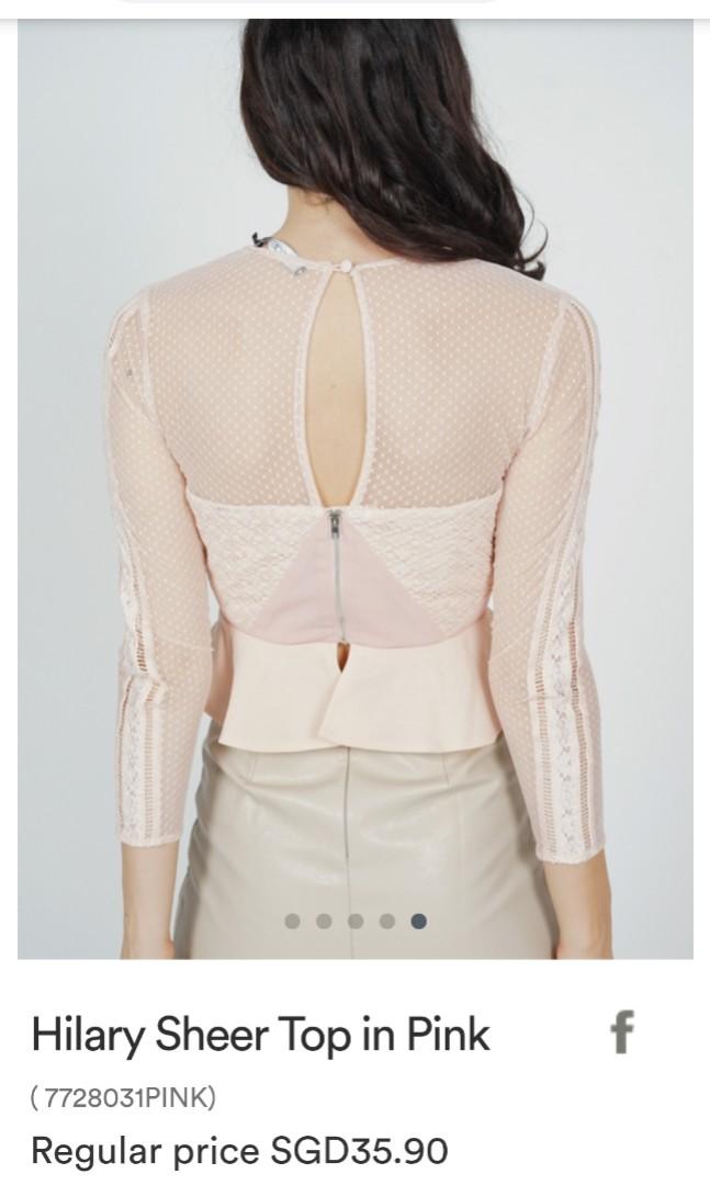 sheer top pink