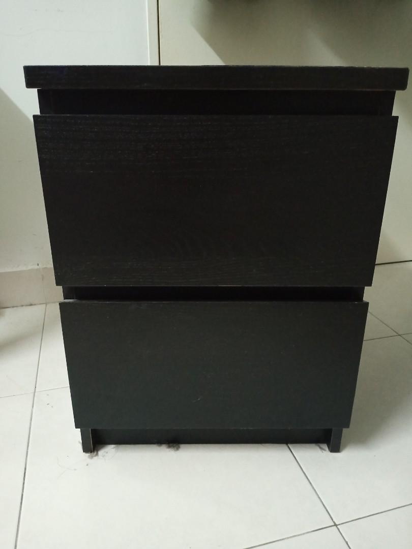 Ikea MALM SIDETABLE BLACK, Furniture & Home Living, Furniture, Tables & Sets on Carousell