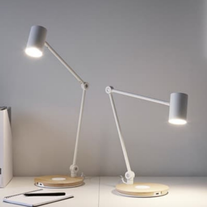 Ikea Riggad Led White Work Lamp With Wireless Charging Nordic Style Table Lamp Mrtpunggol Furniture Others On Carousell