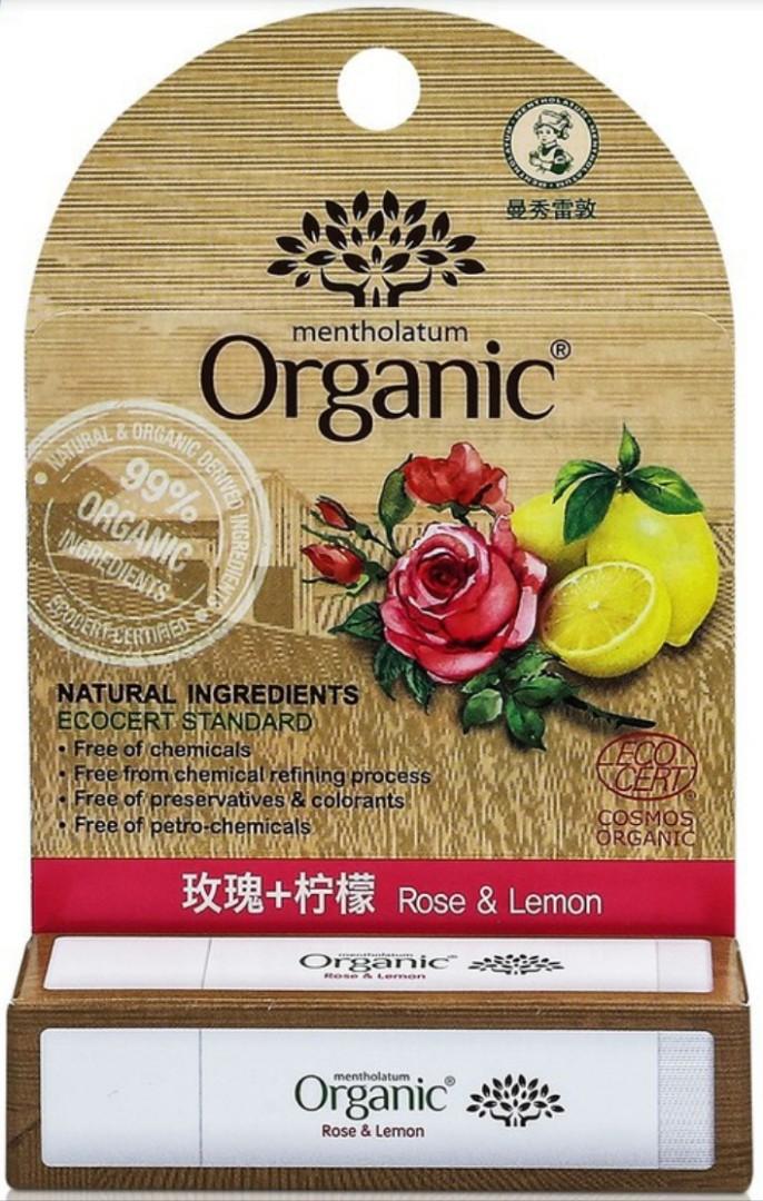 Mentholatum Organic Certified Lipbalm Rose Lemon 3 5g Health Beauty Face Skin Care On Carousell