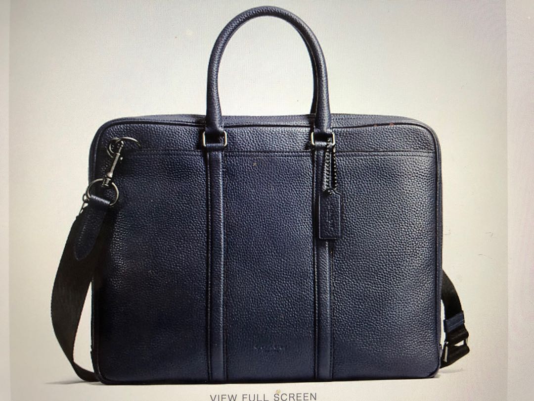 Metropolitan slim brief in pebble leather, Men's Fashion, Bags