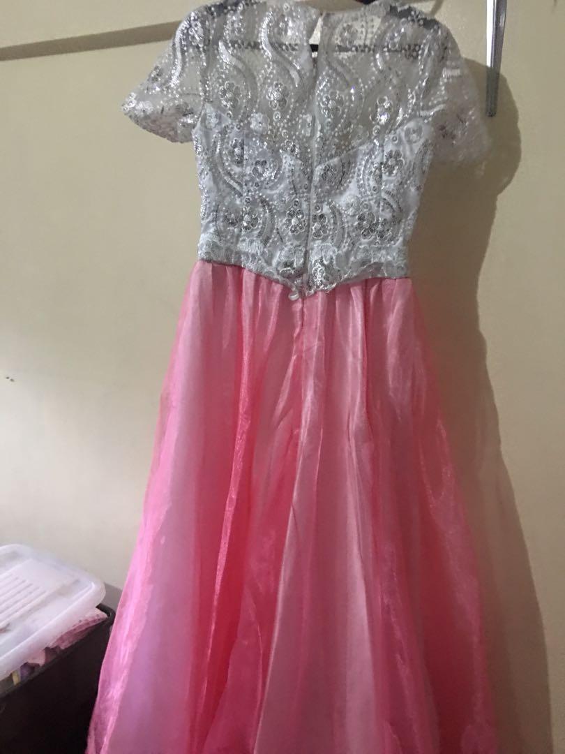 Silver and pink combination dress discount