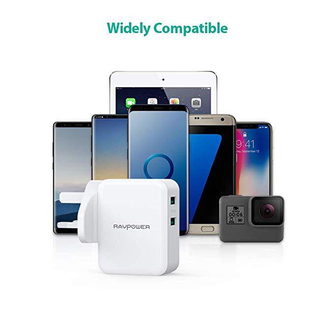 Ravpower 36w Quick Charge 3 0 Wall Charger Htc 10 Usb Quick Charger Black Iphone Xs Xr X 8 7 Dual Usb Plug For Galaxy S9 S8 Note 8 Lg V6 V20 Google Pixel Nexus