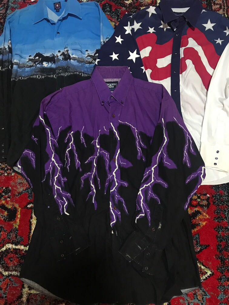 Set of 3 Vintage Western Shirt, Men's 