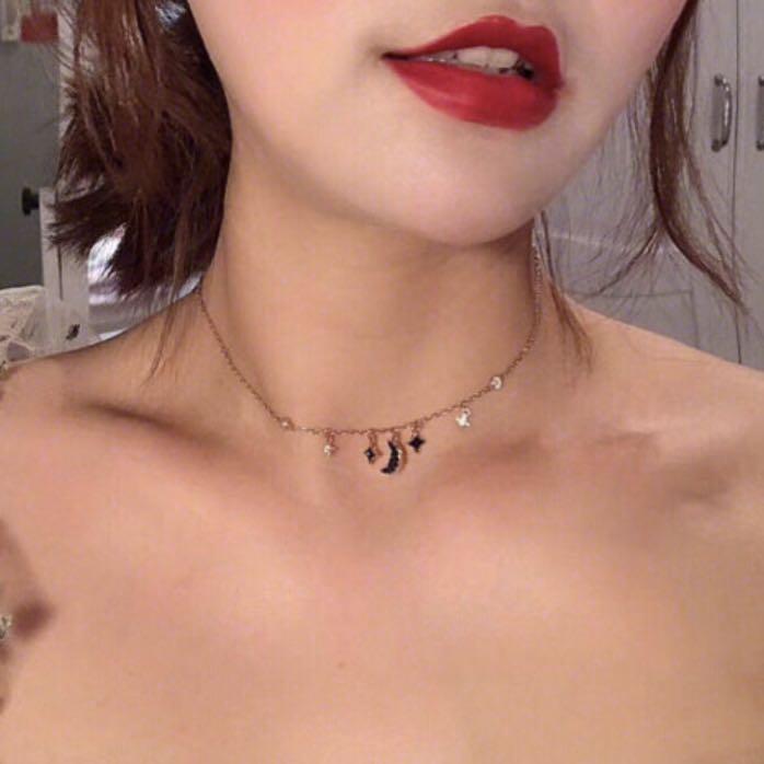 Swarovski duo shop moon necklace