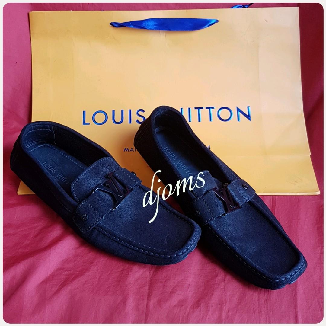 Authentic Louis Vuitton Monte Carlo Blue Leather Mens Loafer US9.5 EU42.5  UK8.5