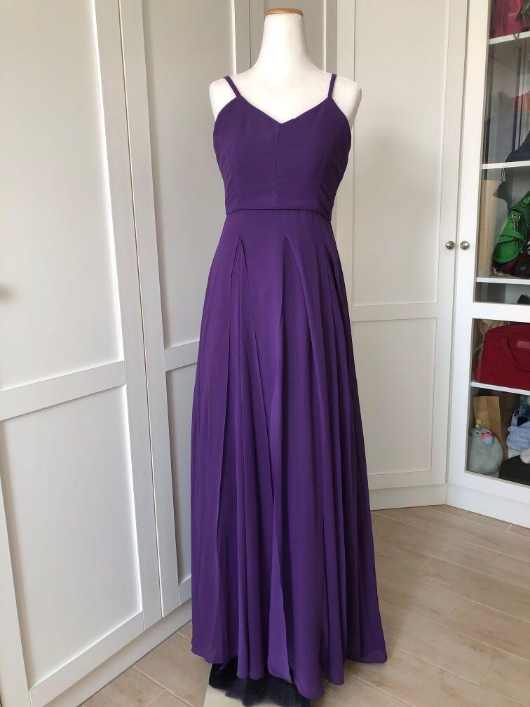 Purple maxi cheap evening dress