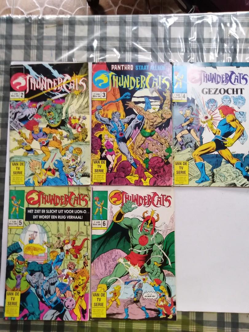 Vintage Thundercats comic books 1989 (Dutch) (Category: Comics & Manga) located in Paranaque City. Submitted by donjuan_thegreat (Listing ID 243174717, Image 1). Description: Items in very good vintage condition With some folds on cover as seen in pics Released in 1989, text is in Dutch Set of 5 comic books Purchased in Leuven, Belgium Dimensions: 10.15 x 6.6 in Pick up in UPS 5 Paranaque or can ship at buyer's expense.