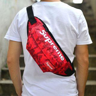 supreme waist bag fw18 on body