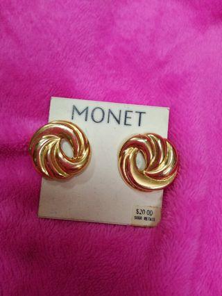 Monet Gold Clip Earrings
