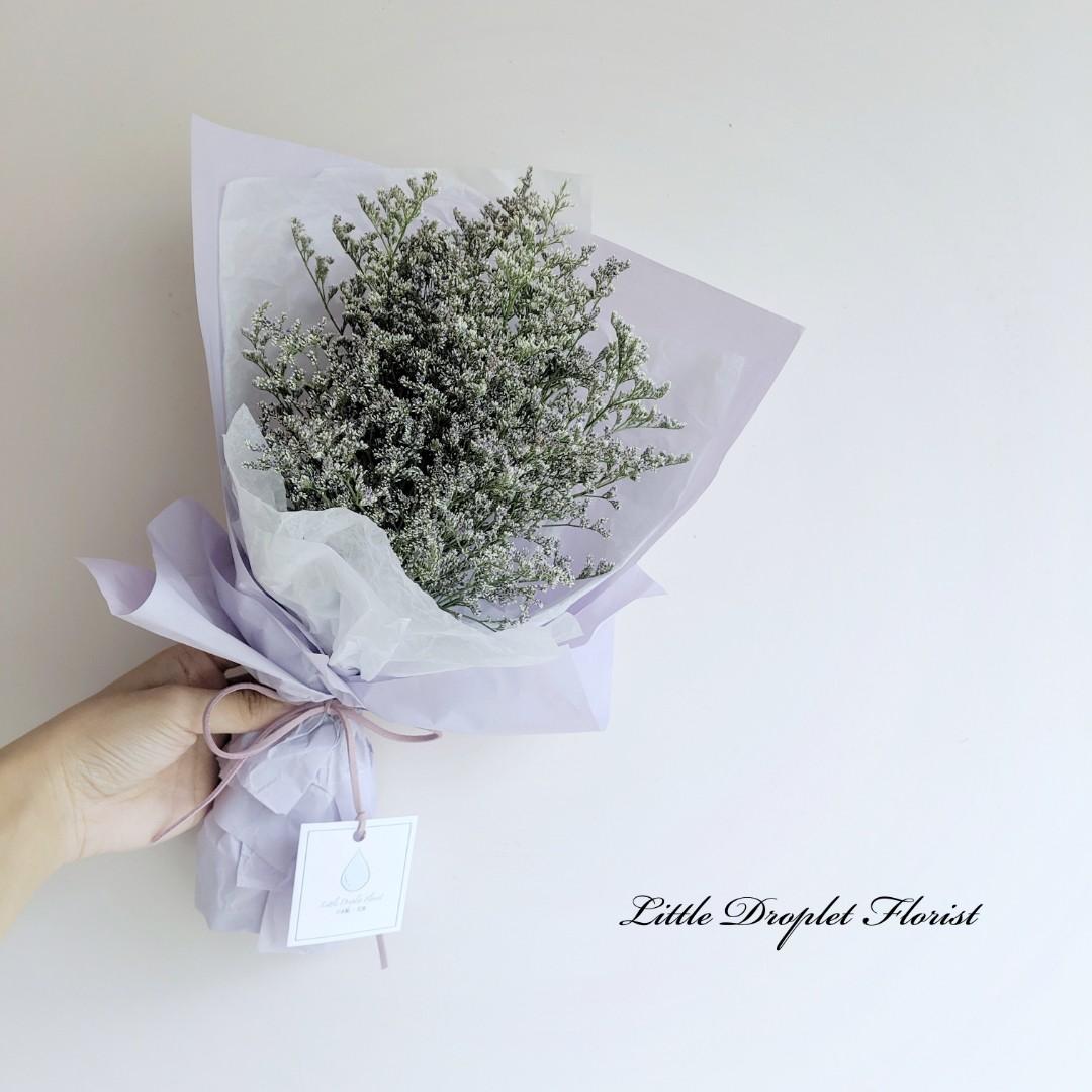 現貨紫彩星鮮花可乾燥花花束 傢俬 家居 家居裝飾 家居裝飾 其他 Carousell