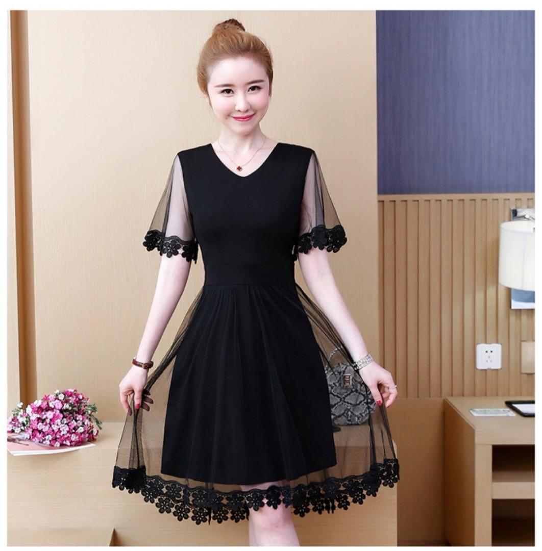 Plus Korean Style Formal Elegant Classy Office Black Lace Sheer Minimalist Simple Basic Wedding Dnd Dress Women S Fashion Clothes Dresses Skirts On Carousell
