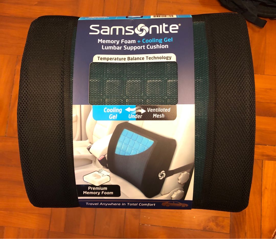 Samsonite AUTOMOTIVE LUMBAR SUPPORT CUSHION Premium Memory Foam Ventilated  Mesh