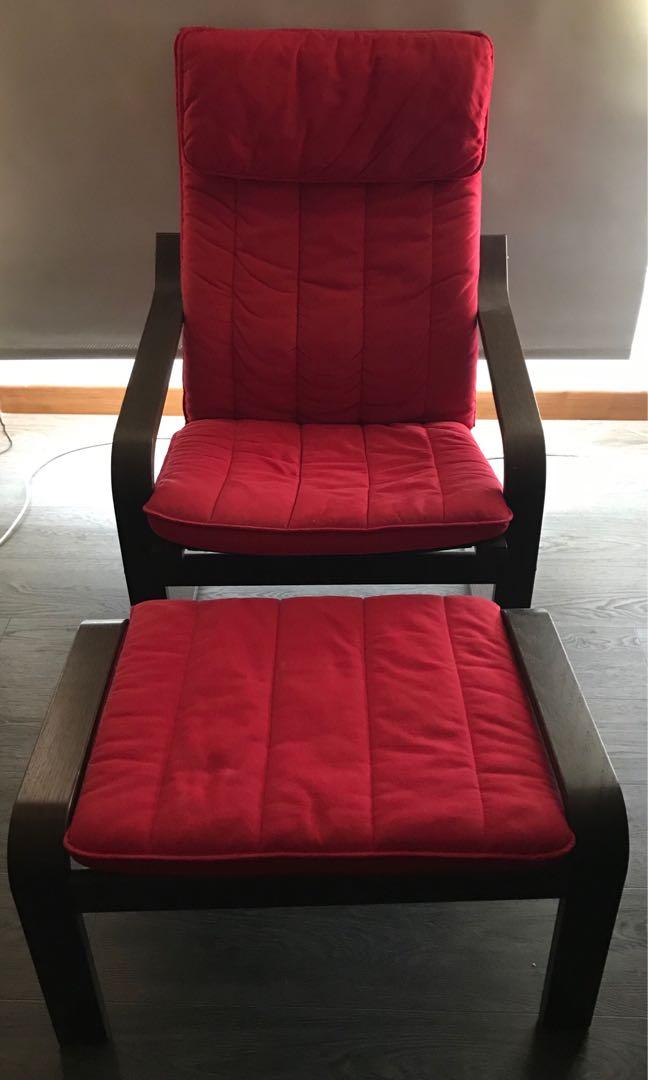 Armchair And Footstool Ikea Poang Free Delivery Furniture