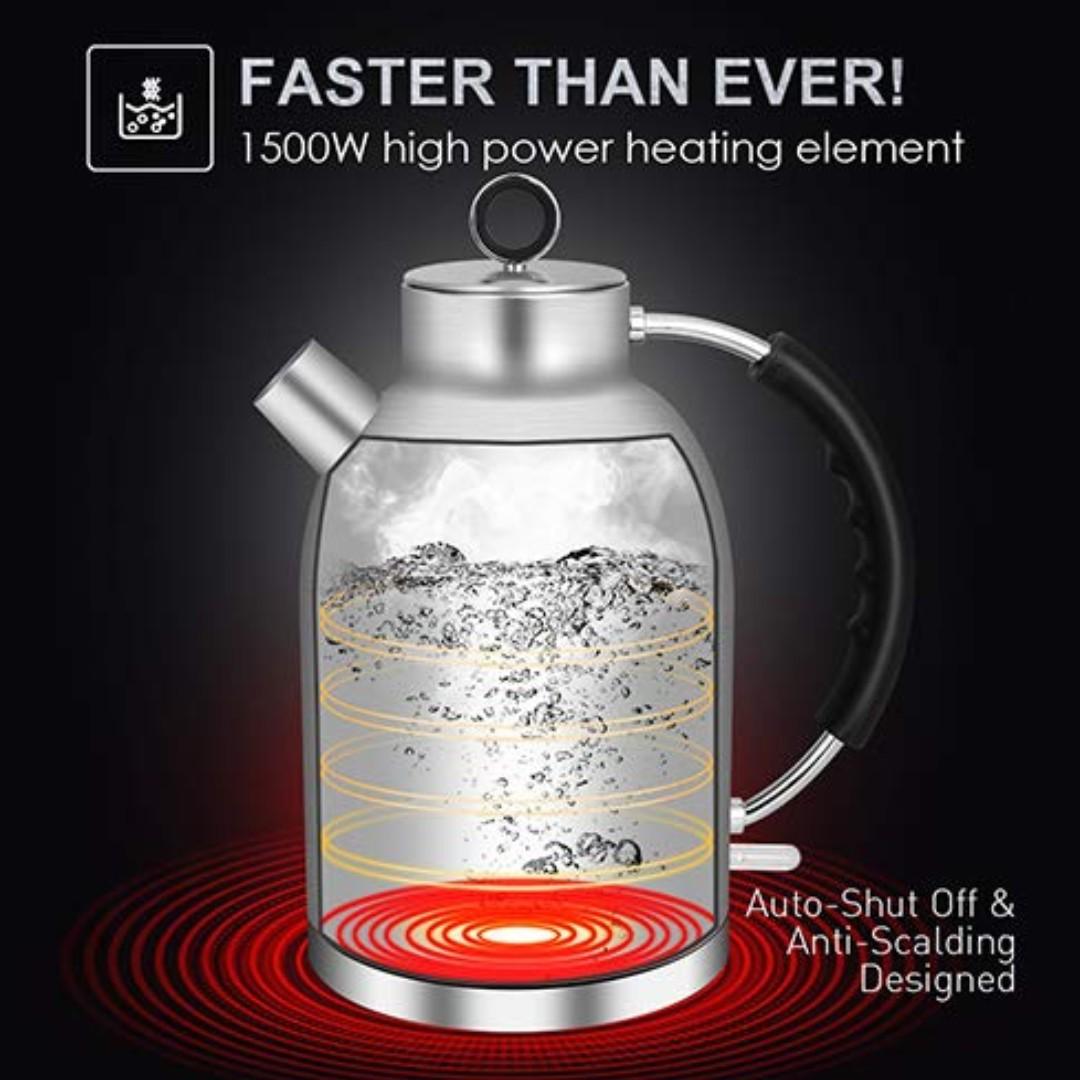 ASCOT Electric Kettle,1.7QT Hot Water & Tea Heater with Food Grade  Stainless Steel Design, TV & Home Appliances, Kitchen Appliances, Water  Purifers & Dispensers on Carousell