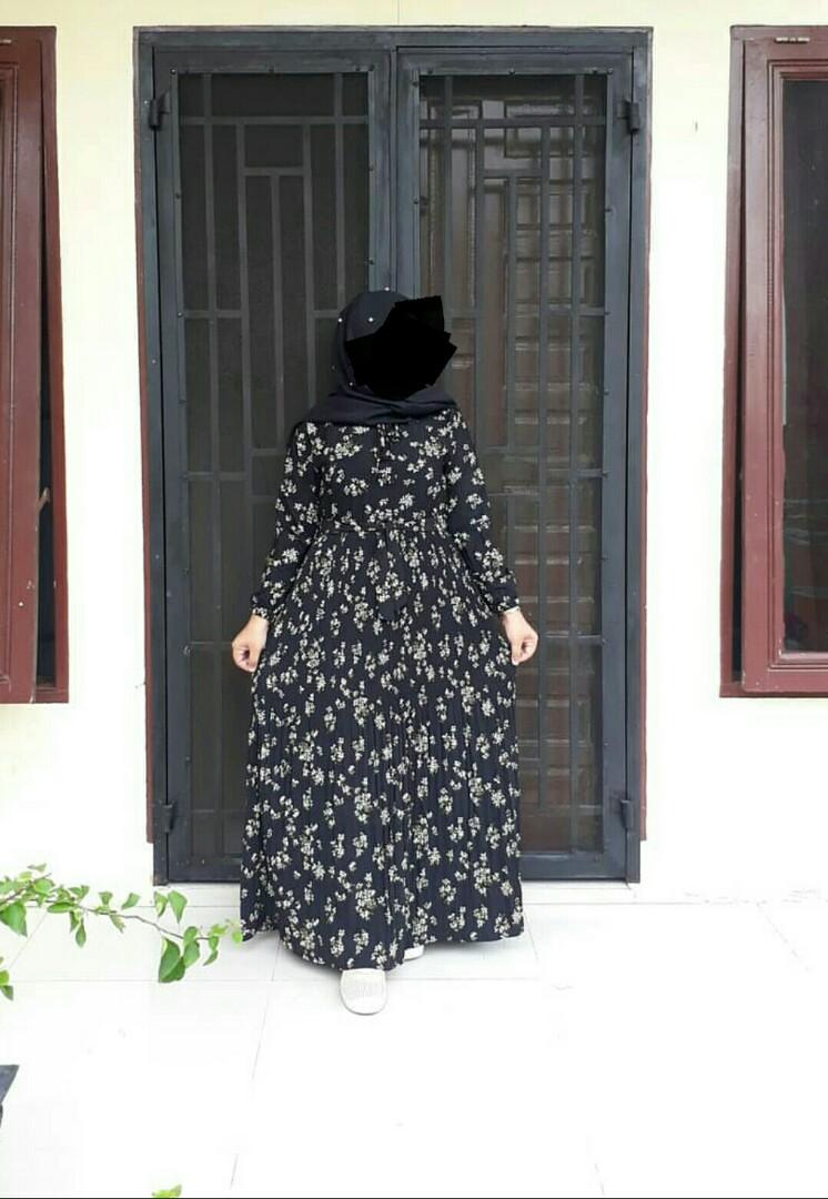 Baju Gamis Plisket Bangkok Fesyen Wanita Pakaian Wanita Gaun Rok Di Carousell