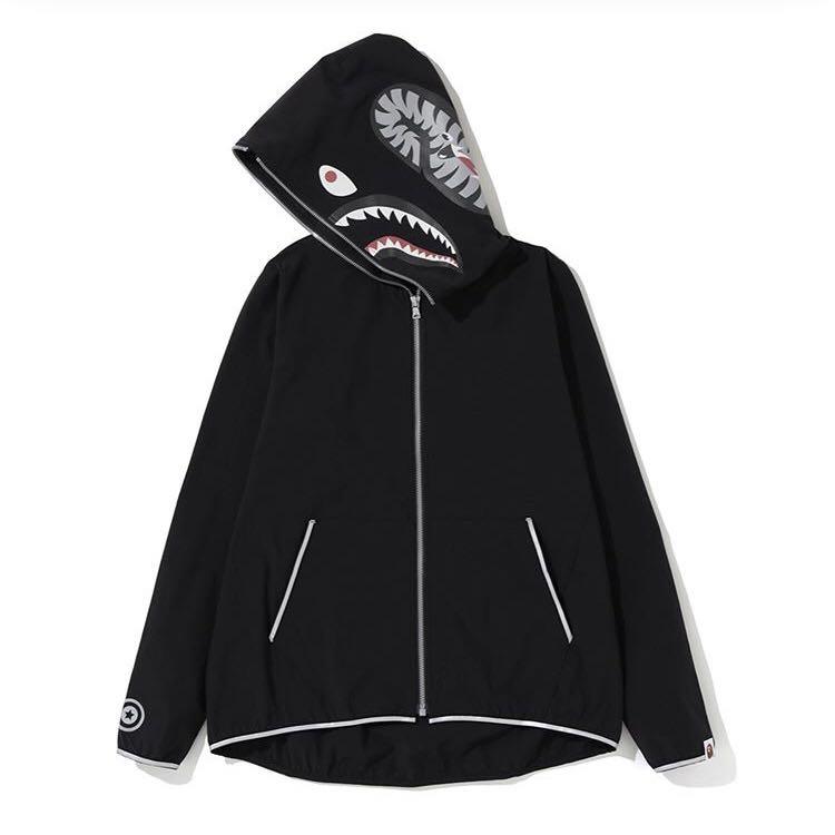 bape reflective shark hoodie
