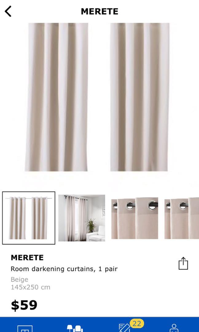 Beige Merete Curtains On Carousell