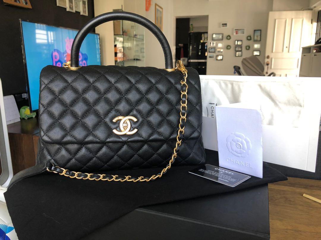Chanel Coco Handle small caviar 28cm ruthenium GHW Luxury Bags Wallets on Carousell