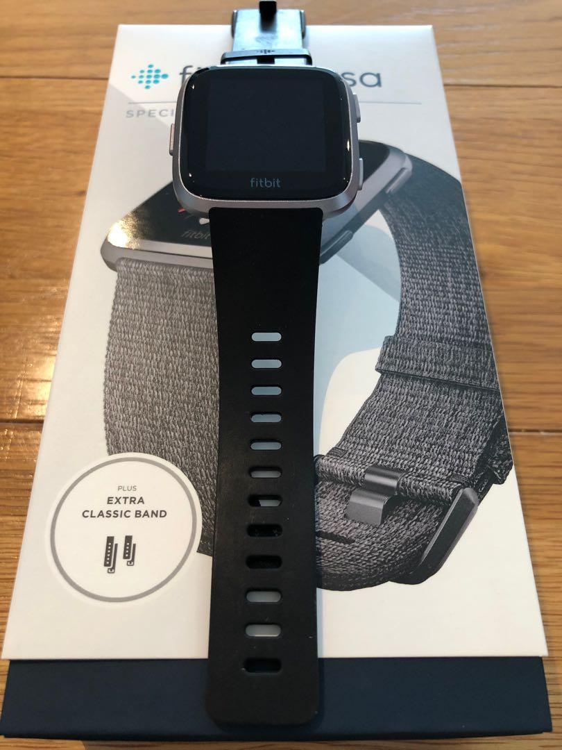 Fitbit Versa Special Edition Charcoal woven band Mobile Phones Gadgets Wearables Smart Watches on Carousell