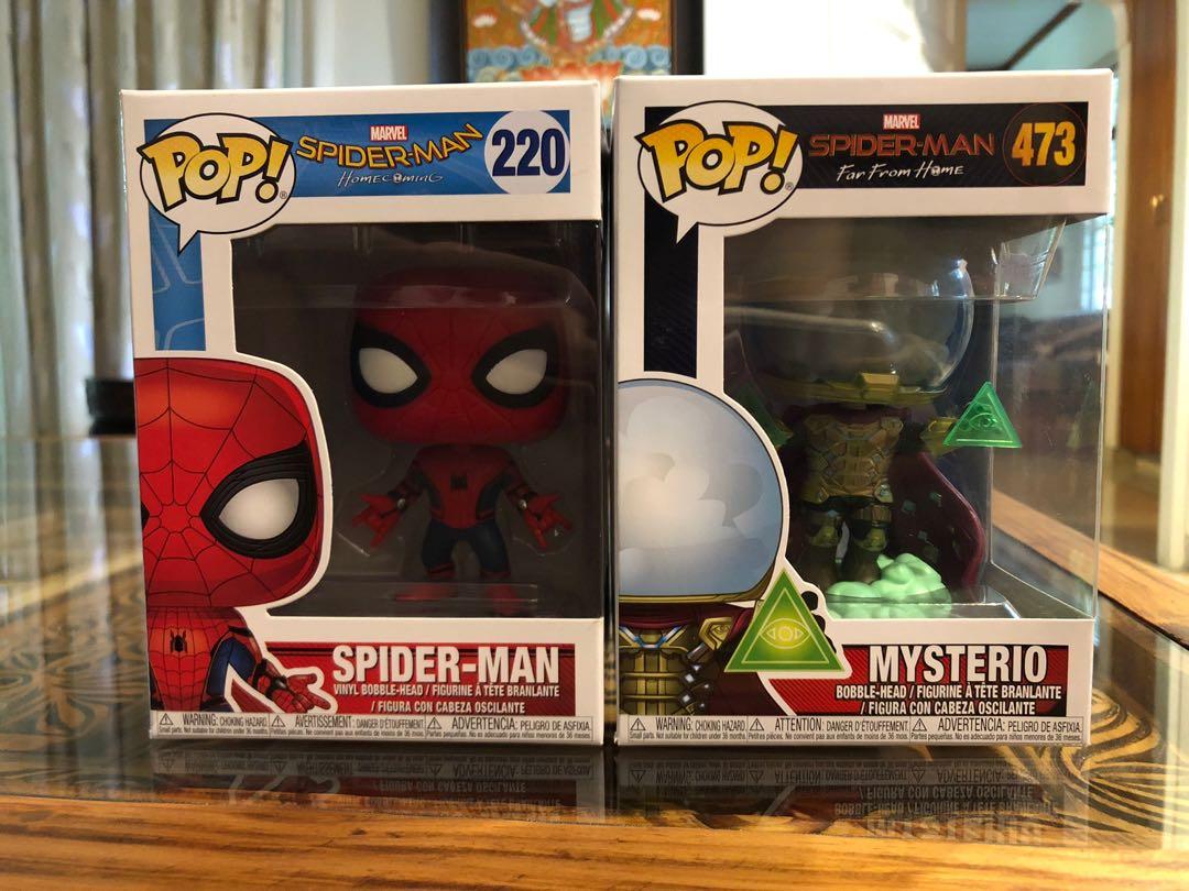 Funko pop Spider-man (#220) and Mysterio (#473), Hobbies & Toys, Toys &  Games on Carousell