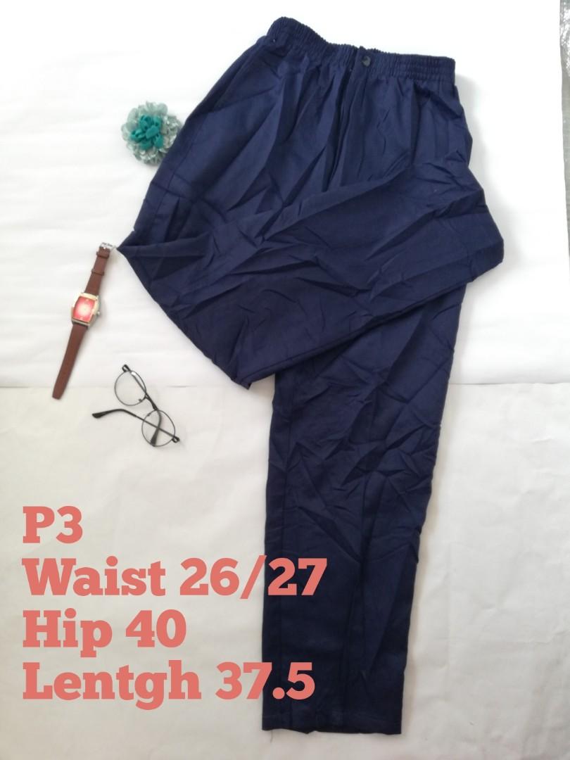 Ladies poly elastic pants clearance