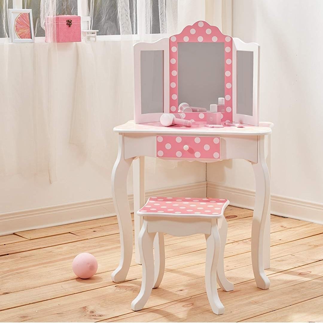 kids white dressing table