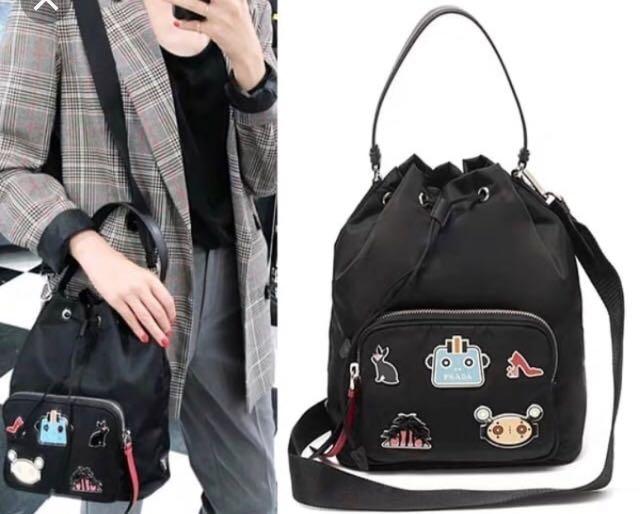 prada robot bucket bag