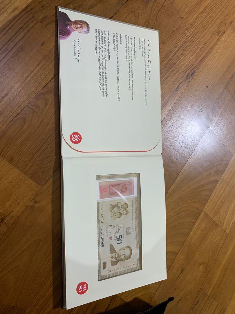 SG50 notes (Category: Everything Else) located in Singapore. Submitted by wildmarket.j (Listing ID 243444543, Image 1). Description: 3 sets available, each set consist of 1 X $50, and 5 X $10 notes.