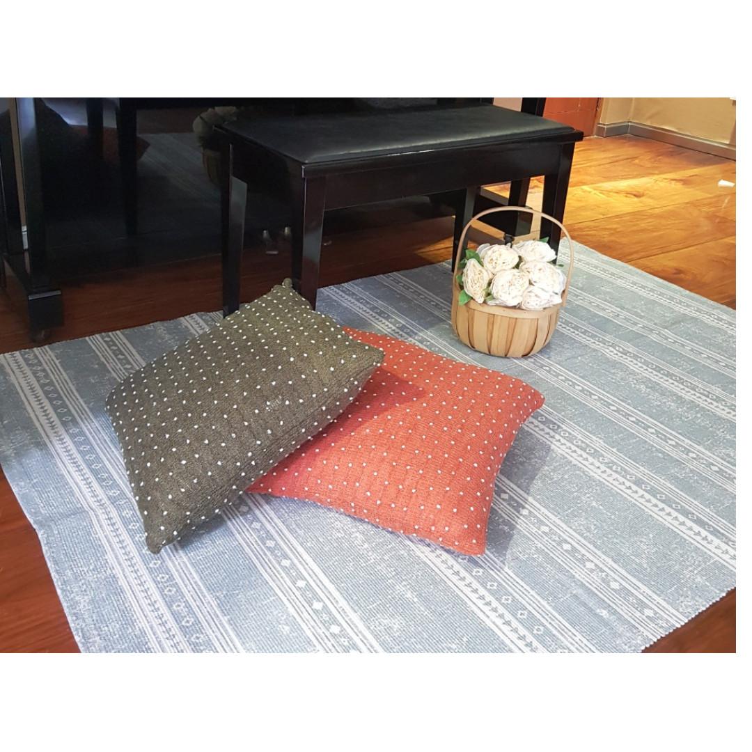 Shabby Chic Bluish Gray Woven Cotton Area Rug Carpet 120 180cm Home Decor Living Bedroom Kids Room Home Furniture Furniture Fixtures Others On Carousell