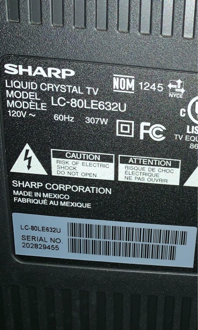 Sharp 80 LED （分類：電視）位於 Hong Kong。 由 yellowpak 提交（商品編號 243435246，圖片 3）。簡介： Sharp LC-80LE632U 搬屋擺唔落所以平放售 99%新好少用 4原色畫質極靚 原價4xxxx。