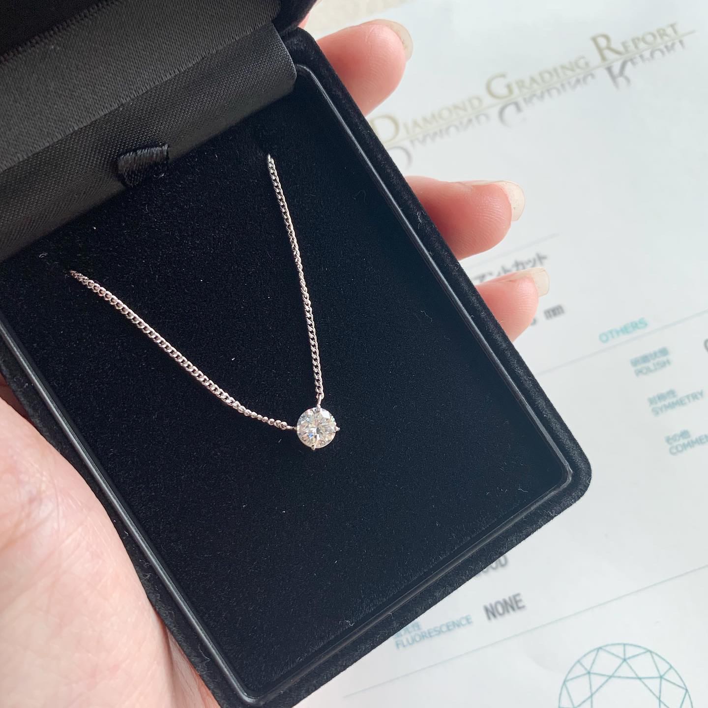 Solitaire Diamond 0.71 carat Pendant Platinum Necklace with Certificate