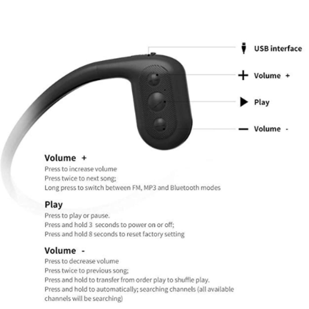 Tayogo 8GB Waterproof MP3 Player Bone Conduction Bluetooth Swimming