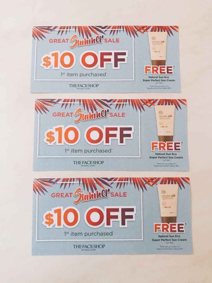 The face shop discount voucher coupon 1/7/19-31/8/19, Tickets ...