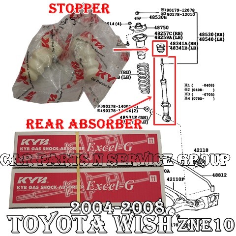 Toyota Wish 2003 2009 1 8a Zne10 Rear Shock Absorber Stopper Car Accessories Accessories On Carousell