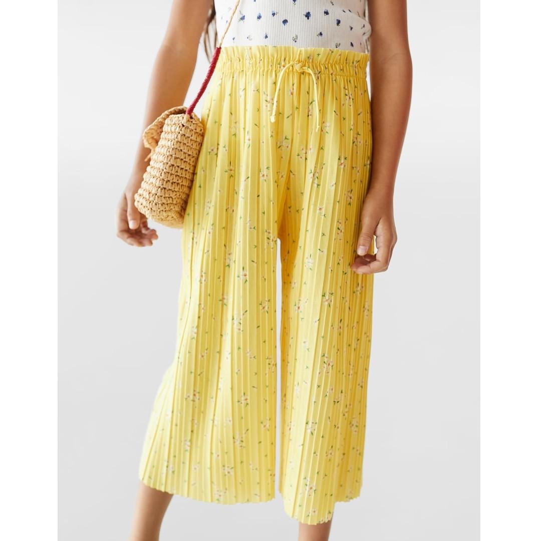 zara yellow culottes