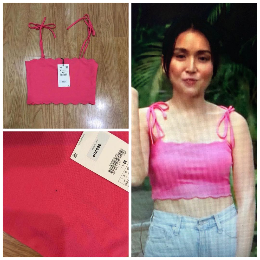 Zara tie shoulder top clearance