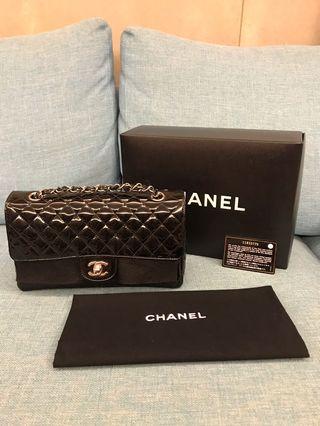 🗯加速出清 最終降價 不議！Chanel 限量 coco 25 黑色 漆皮 銀鍊 肩背包 側背包