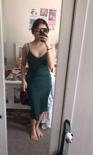 Green slip dress - RENT ONLY 