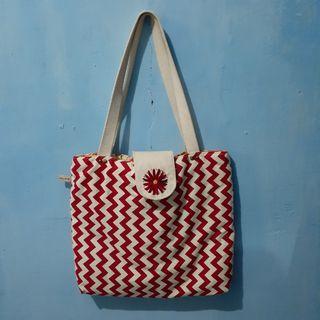 Tas Kanvas Zigzag Shabby 2 in 1 motif