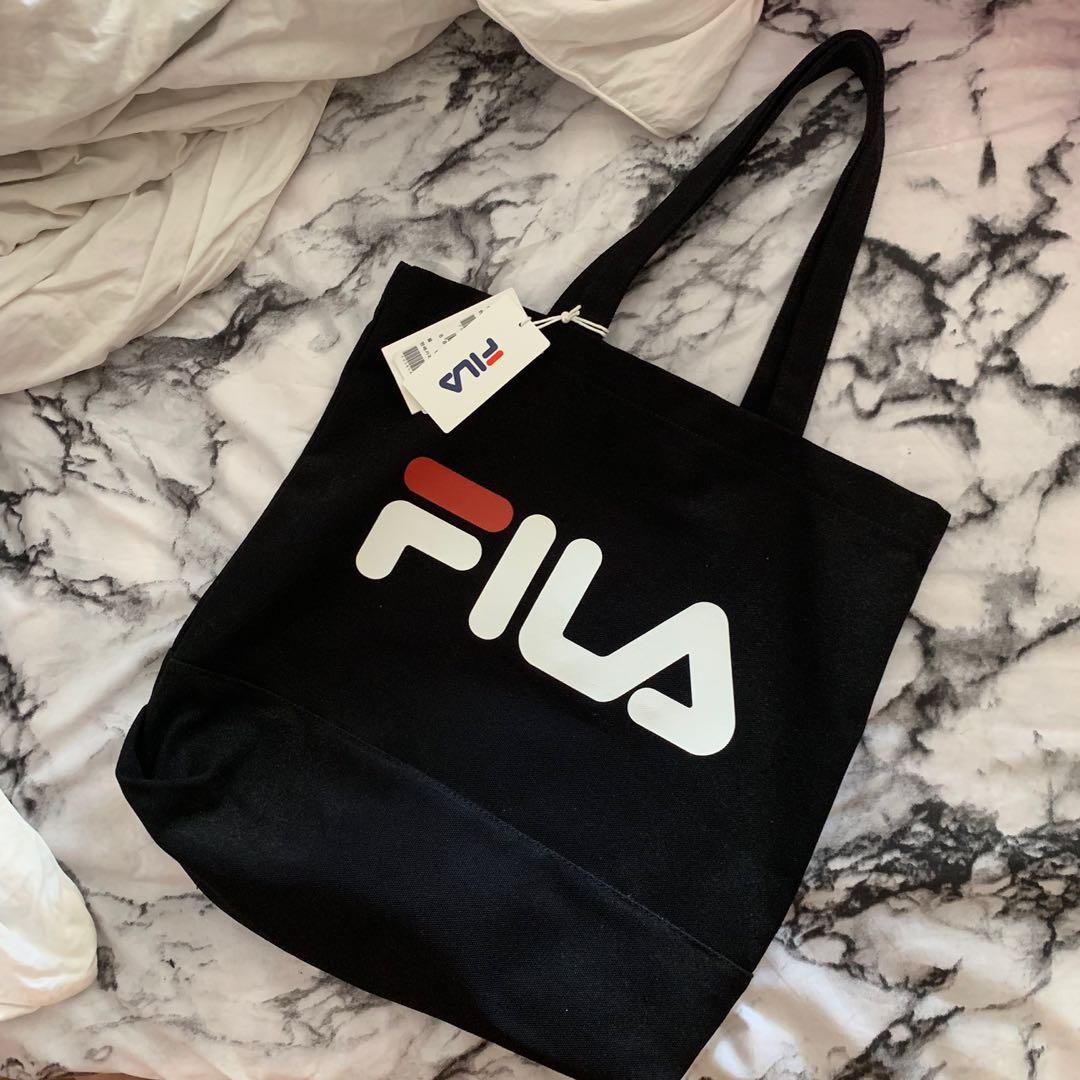 FILA black logo tote bag