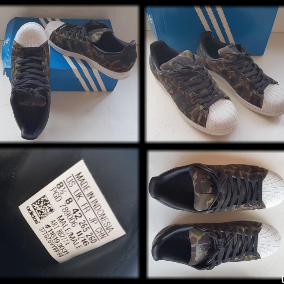 premium.customs — Adidas superstar blue camo stripes